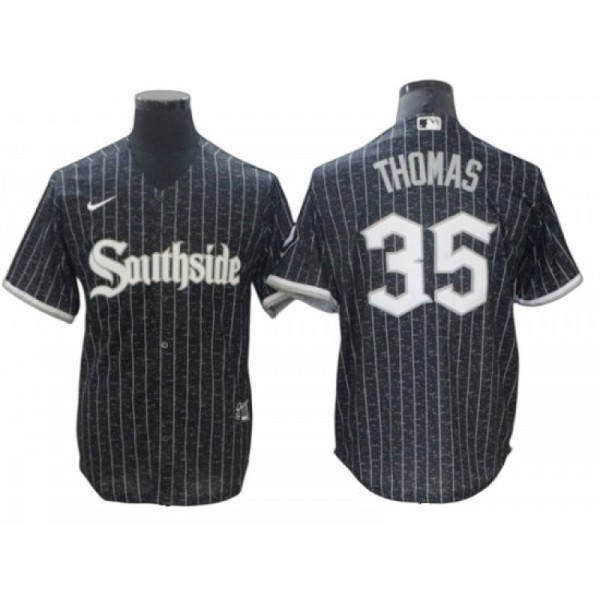 Chicago White Sox #35 Frank Thomas Black City Connect Cool Base Jersey