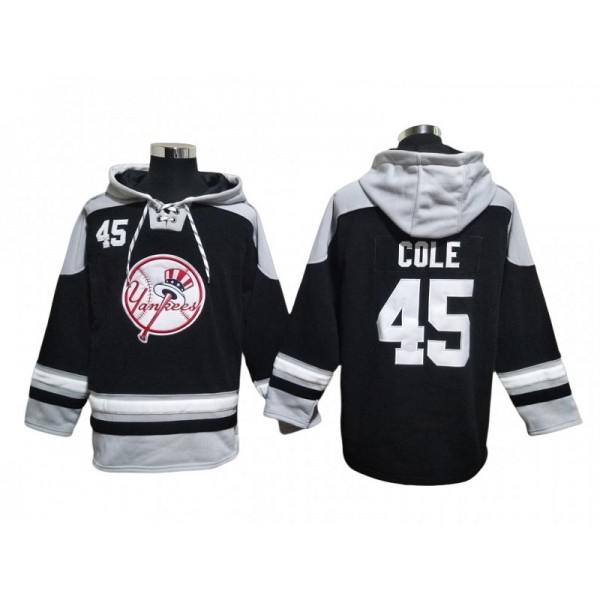 New York Yankees #45 Gerrit Cole Black Pullover Hoodie Jersey