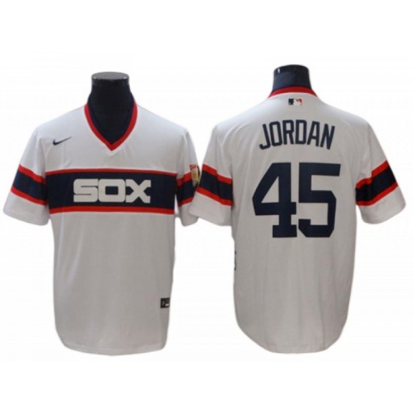 Chicago White Sox #45 Michael Jordan Vintate White Jersey