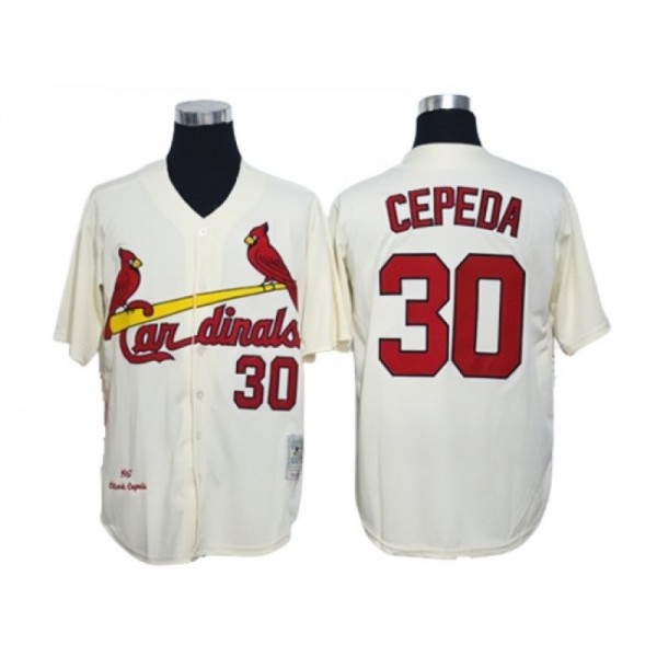 St. Louis Cardinals #30 Orlando Cepeda Cream 1967 Throwback Jersey