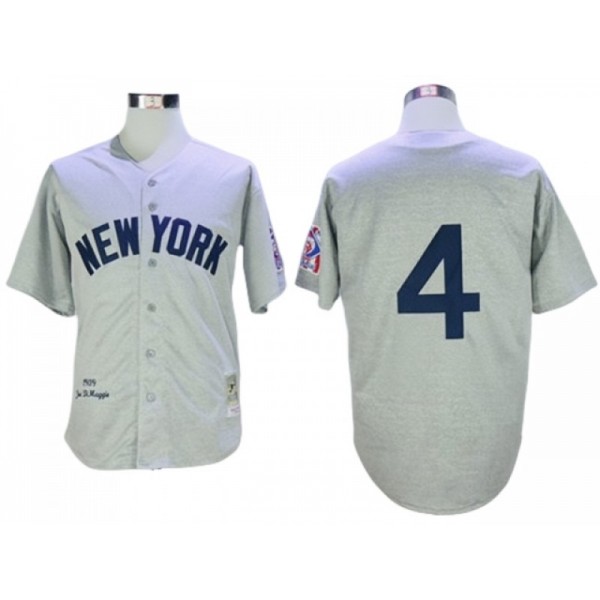 New York Yankees #4 Lou Gehrig Gray 1939 Throwback Road Jersey