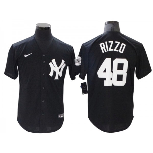 New York Yankees #48 Anthony Rizzo Black Fashion Cool Base Jersey