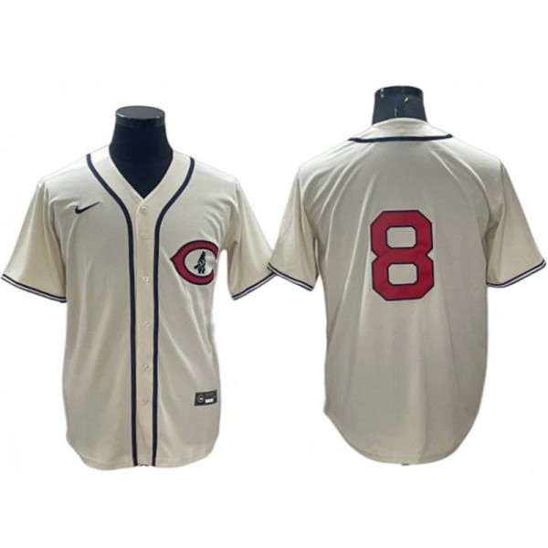 Chicago Cubs #8 Andre Dawson Vintage Cream Jersey