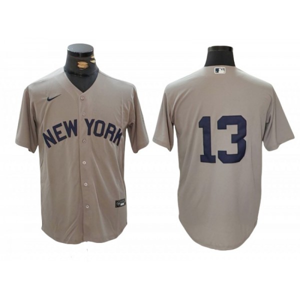 New York Yankees #13 Jazz Chisholm Jr. Gray Away Jersey