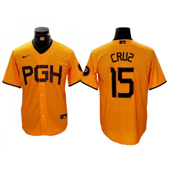 Pittsburgh Pirates #15 Oneil Cruz Gold City Connect Jersey