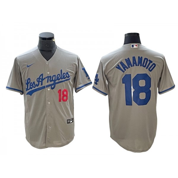 Los Angeles Dodgers #18 Yoshinobu Yamamoto Gray Limited Jersey