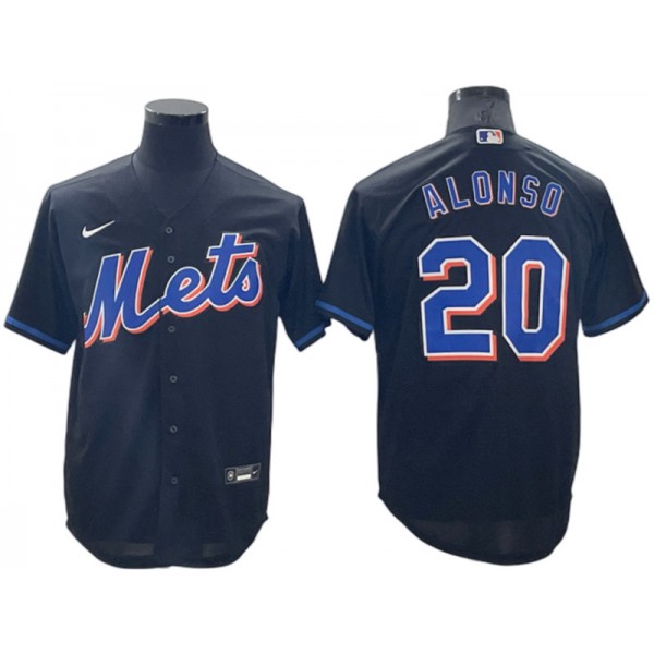 New York Mets #20 Pete Alonso Black Cool Base 2022 Jersey