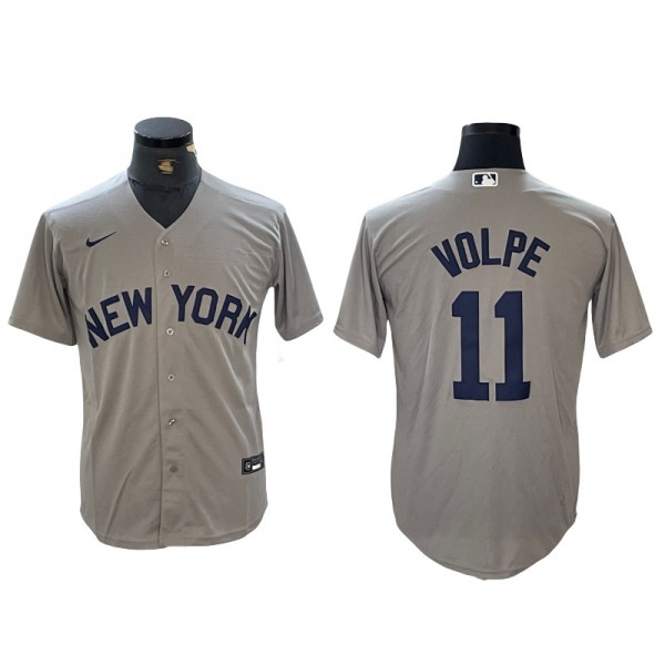 New York Yankees #11 Anthony Volpe Gray Away Limited Jersey