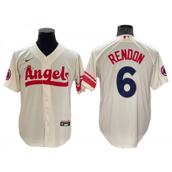 Los Angeles Angels #6 Anthony Rendon Cream 2022 City Connect Cool Base Jersey