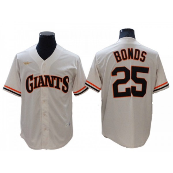 San Francisco Giants #25 Barry Bonds Cream Cooperstown Collection Cool Base Jersey