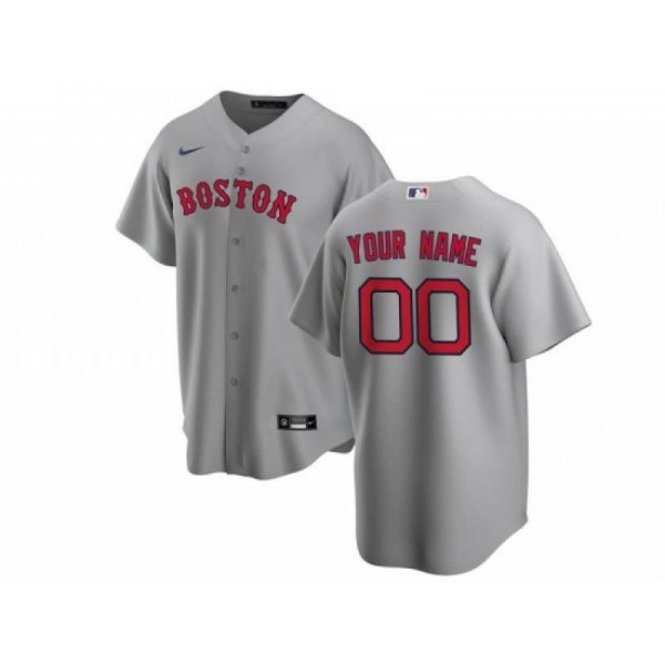  Boston Red Sox #00 Gray Cool Base Custom Jersey