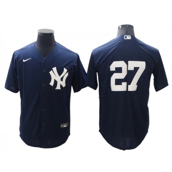 New York Yankees #27 Giancarlo Stanton Navy Cool Base Jersey