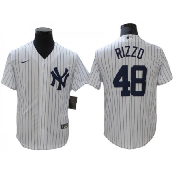 New York Yankees #48 Anthony Rizzo White Home Cool Base Player Name Jersey