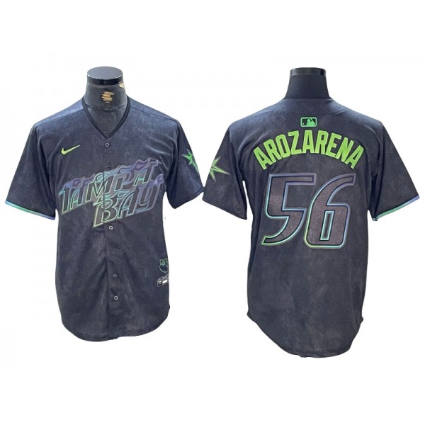 Tampa Bay Rays #56 Randy Arozarena Charcoal 2024 City Connect Limited Jersey