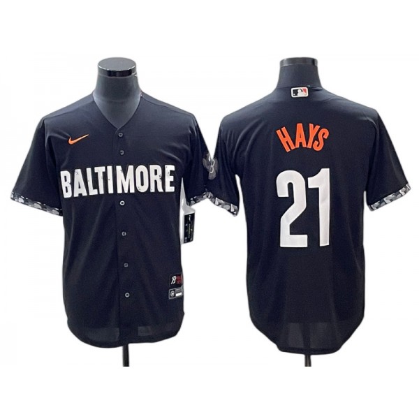 Baltimore Orioles #21 Austin Hays Black 2023 City Connect Jersey