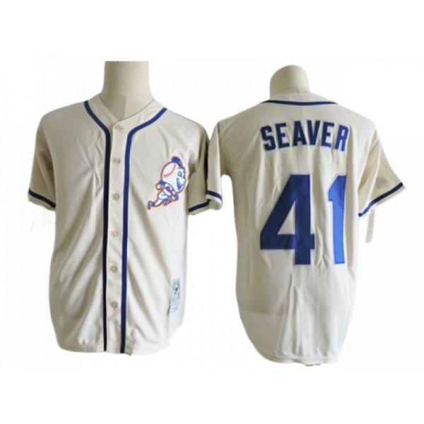 New York Mets #41 Tom Seaver Cream Throwback Jersey