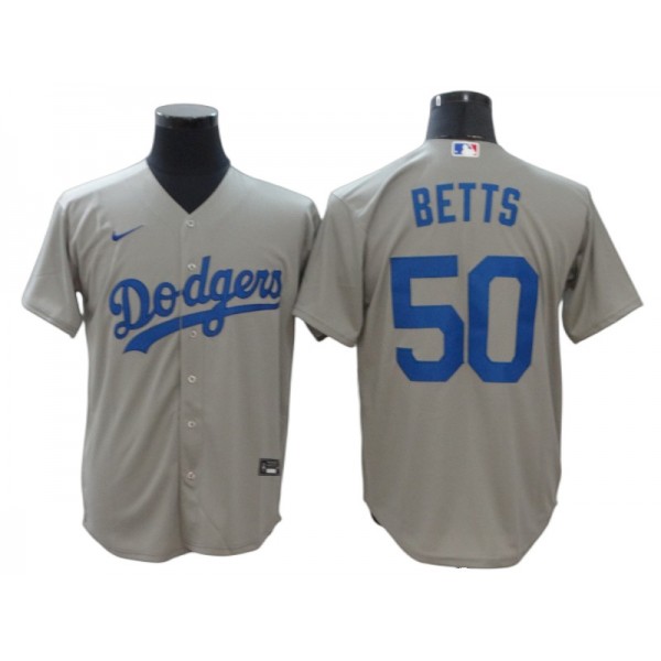 Los Angeles Dodgers #50 Mookie Betts Gray Alternate Cool Base Jersey