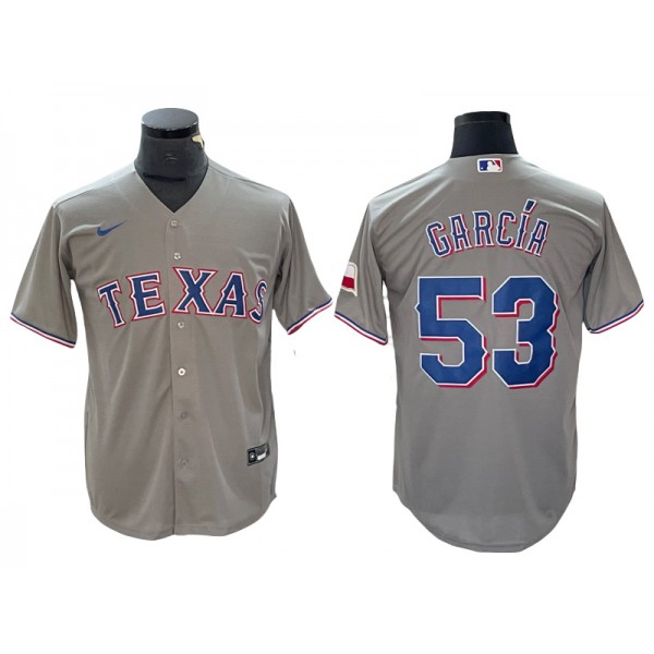 Texas Rangers #53 Adolis Garcia Gray Cool Base Jersey