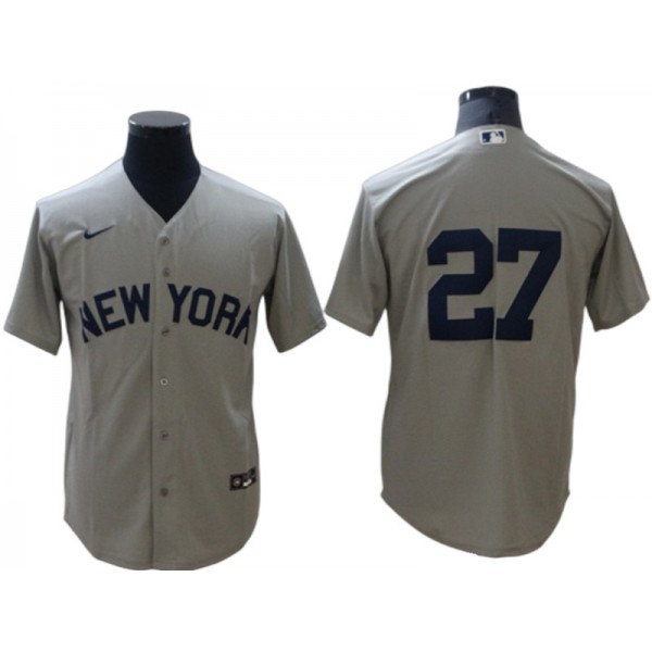 New York Yankees #27 Giancarlo Stanton Gray Cool Base Jersey