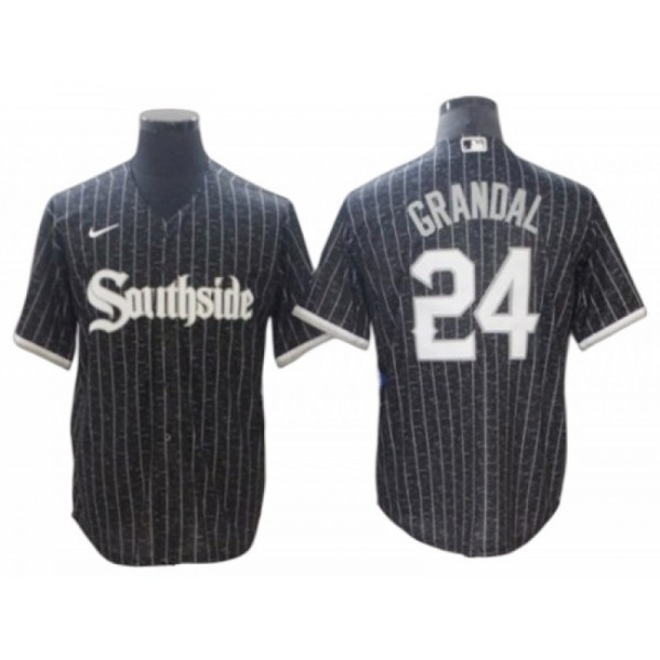 Chicago White Sox #24 Yasmani Grandal Black City Connect Cool Base Jersey