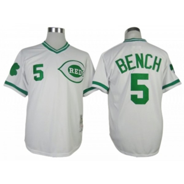 Cincinnati Reds #5 Johnny Bench St. Patrick's Day Spring Training Throwback Jersey