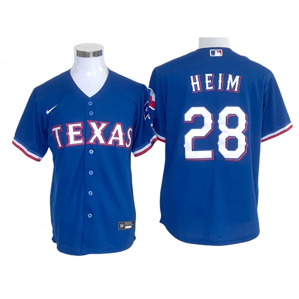 Texas Rangers #28 Jonah Heim Royal Cool Base Jersey