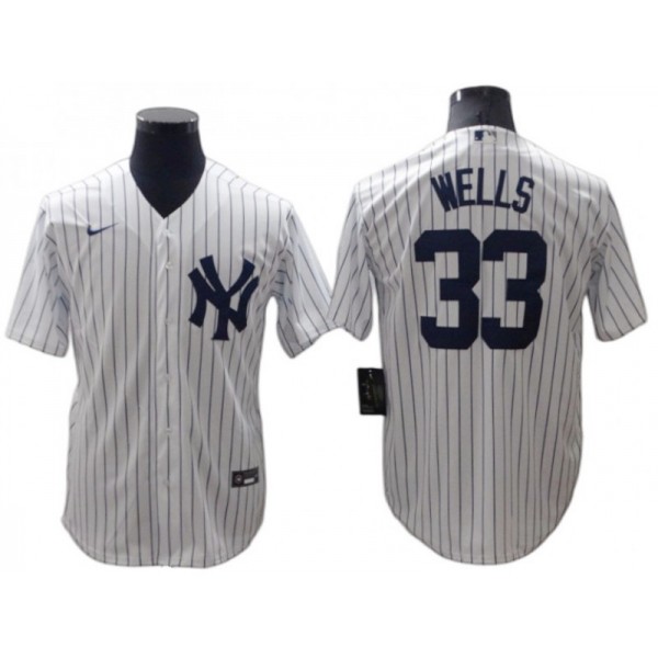 New York Yankees #33 David Wells White Home Cool Base Jersey