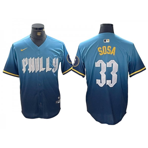 Philadelphia Phillies #33 Edmundo Sosa Blue 2024 City Connect Limited Jersey