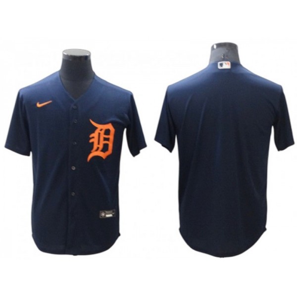 Detroit Tigers Blank Navy/Orange Cool Base Jersey