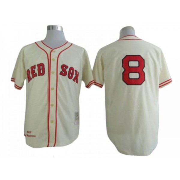 Boston Red Sox #8 Carl Yastrzemski Cream 1967 Throwback Jersey