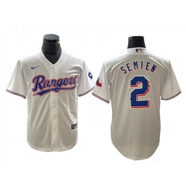 Texas Rangers #2 Marcus Semien White Cool Base Jersey