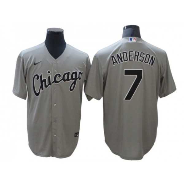 Chicago White Sox #7 Tim Anderson Gray Cool Base Jersey