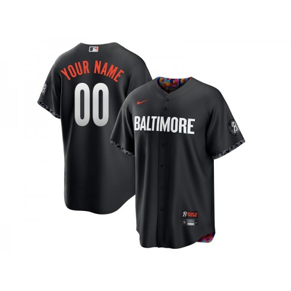 Baltimore Orioles #00 Black 2023 City Connect Cool Base Custom  Jersey