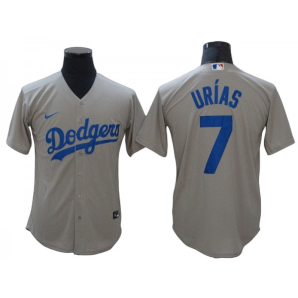 Los Angeles Dodgers #7 Julio Urias Gray Road Cool Base Jersey