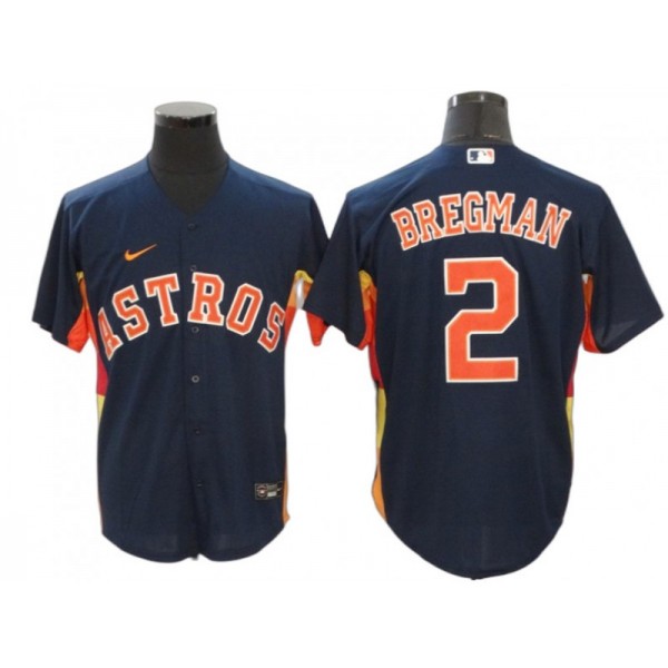 Houston Astros #2 Alex Bregman Navy Alternate Cool Base Jersey