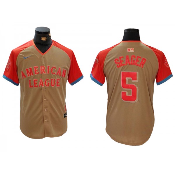 American League #5 Corey Seager Cream 2024 MLB All-Star Game Limited Jersey