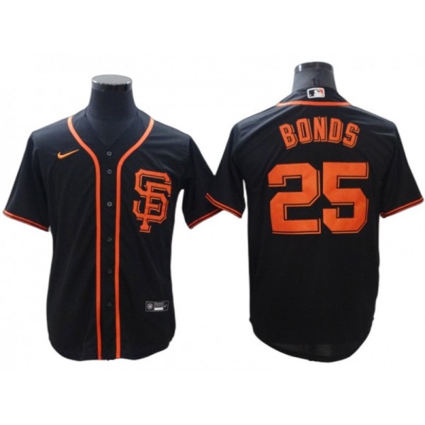 San Francisco Giants #25 Barry Bonds Black Alternate Cool Base Jersey