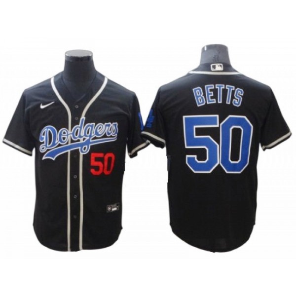 Los Angeles Dodgers #50 Mookie Betts Black Fashion Cool Base Jersey