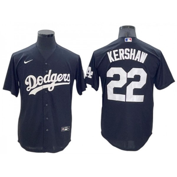 Los Angeles Dodgers #22 Clayton Kershaw Black Cool Base Jersey