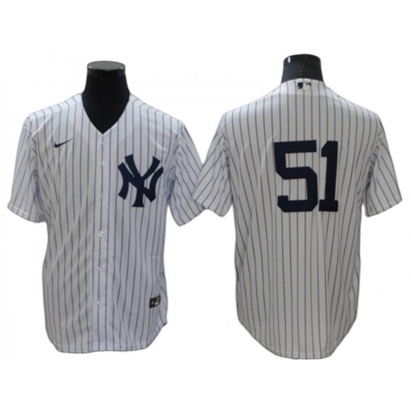 New York Yankees #51 White Home Cool Base Jersey