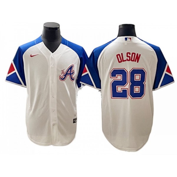 Atlanta Braves #28 Matt Olson White 2023 City Connect Jersey