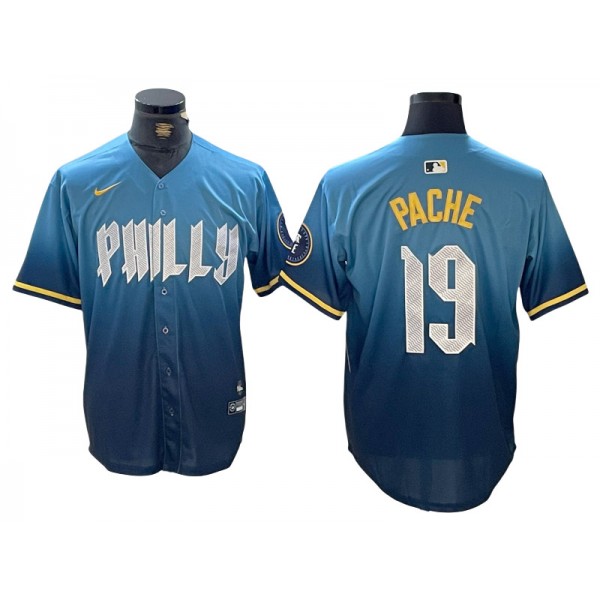 Philadelphia Phillies #19 Cristian Pache Blue 2024 City Connect Limited Jersey