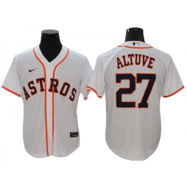 Houston Astros #27 Jose Altuve White Home Cool Base Jersey