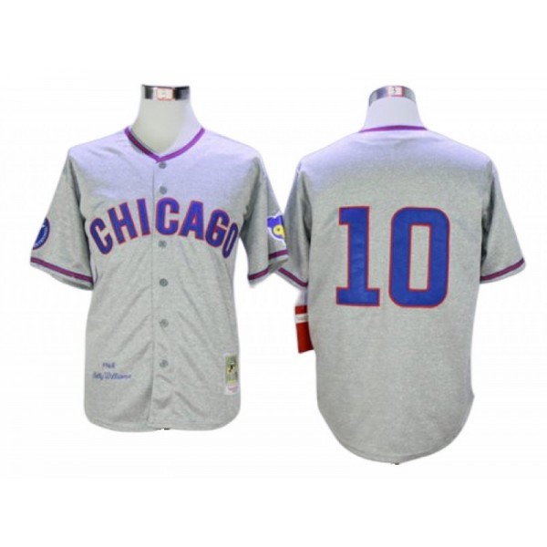 Chicago Cubs #10 Ron Santo Gray 1968 Throwback Jersey