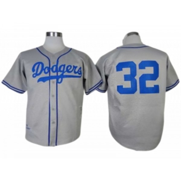 Los Angeles Dodgers #32 Sandy Koufax Gray 1955 Throwback Jersey