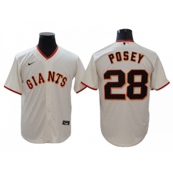 San Francisco Giants #28 Buster Posey Cream Home Cool Base Jersey