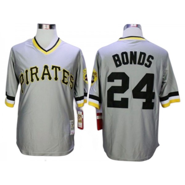 Pittsburgh Pirates #24 Barry Bonds Gray Throwback Jersey