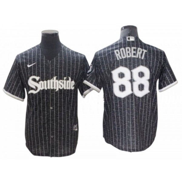 Chicago White Sox #88 Luis Robert Black City Connect Cool Base Jersey