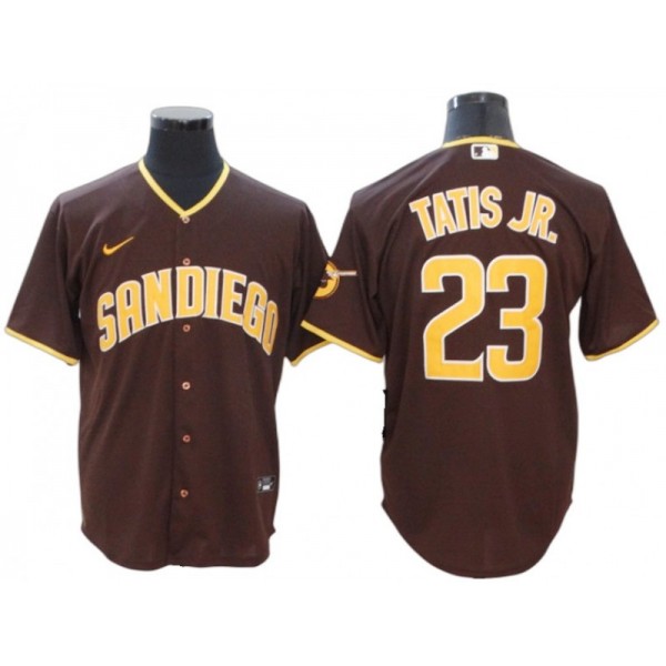 San Diego Padres #23 Fernando Tatis Jr. Brown Road Cool Base Jersey