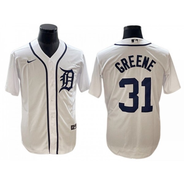 Detroit Tigers #31 Riley Greene White Home Cool Base Jersey